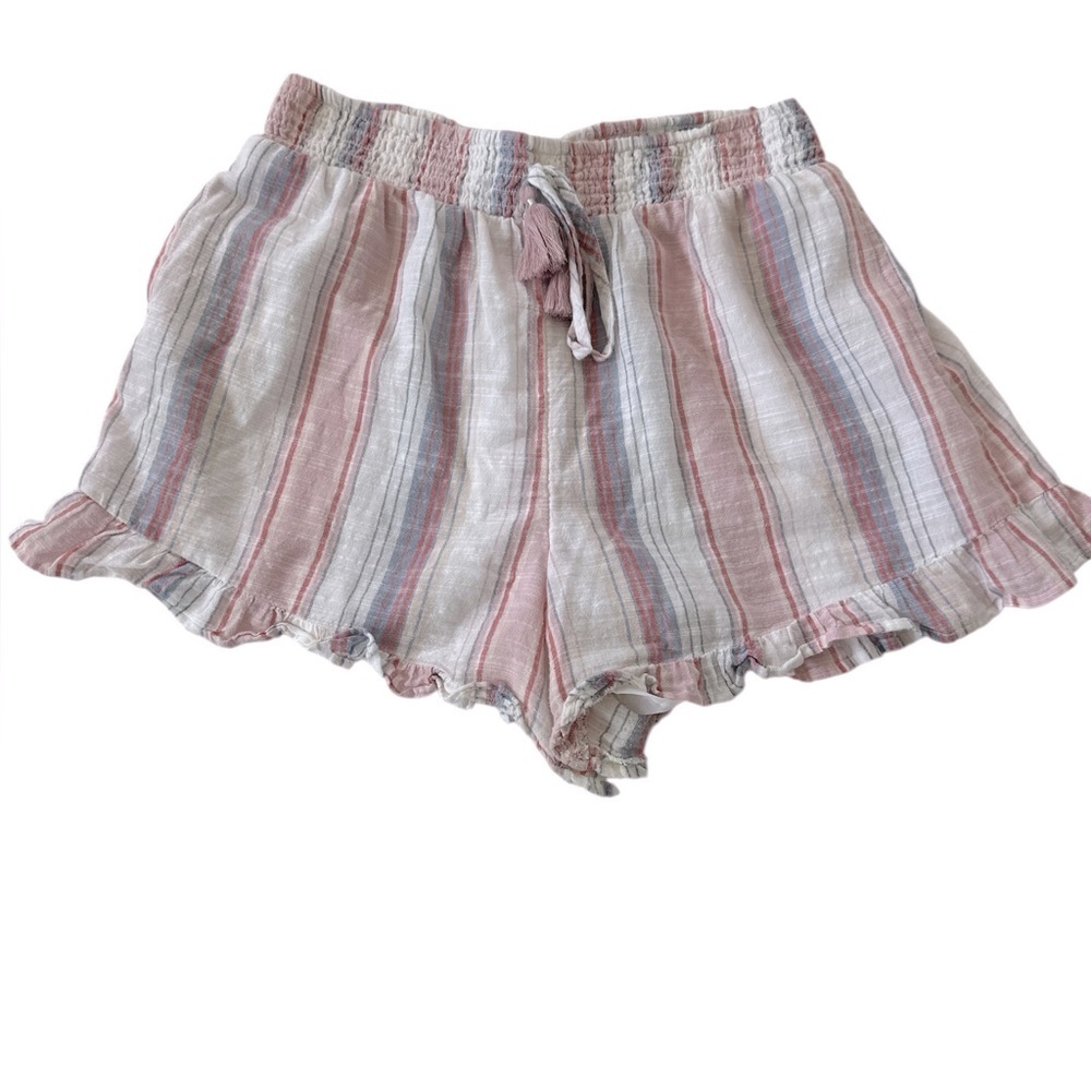 American Eagle Stripe Cotton Ruffle Shorts - Picture 3 of 6
